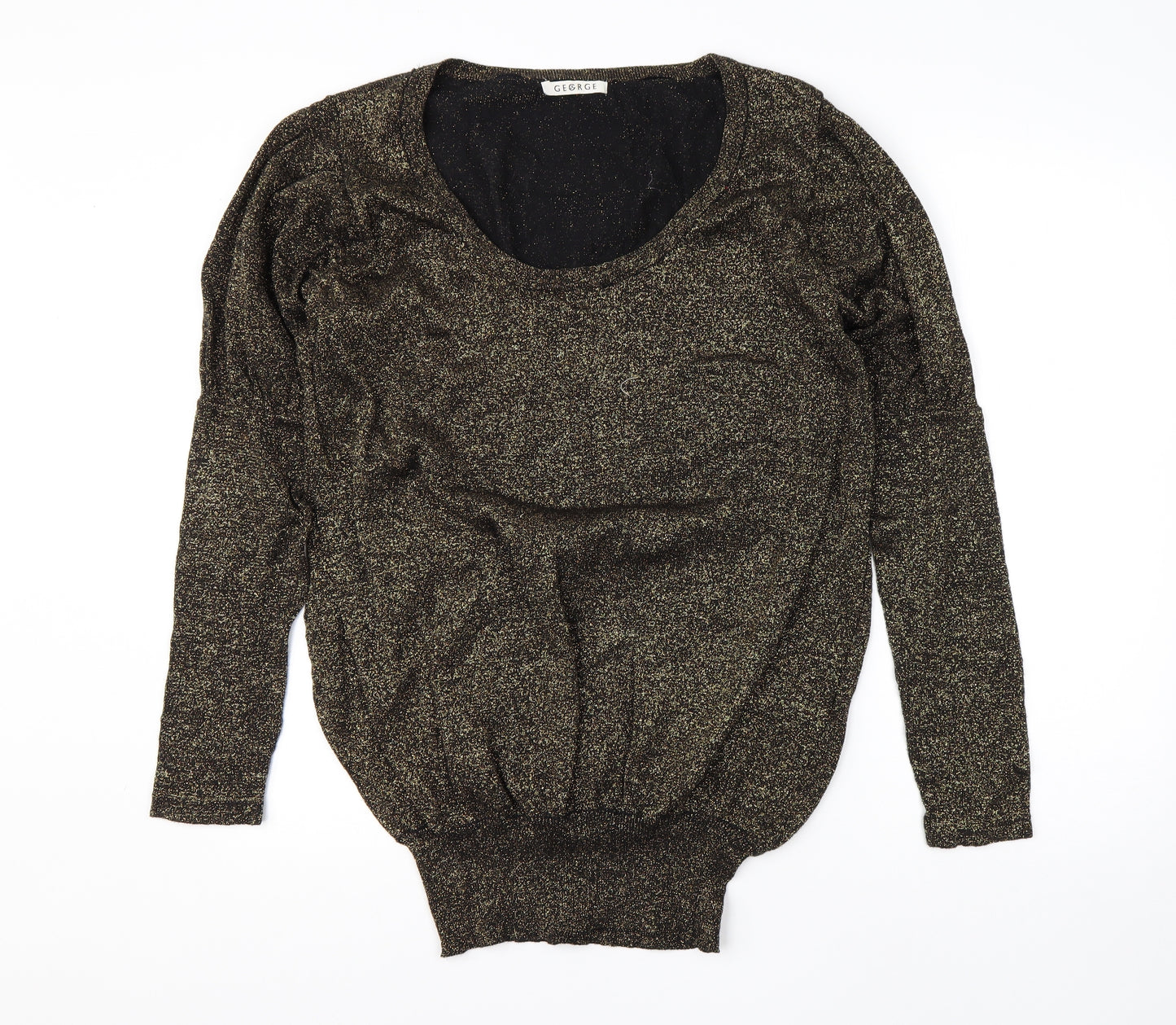 George Womens Gold Round Neck  Cotton Pullover Jumper Size 20