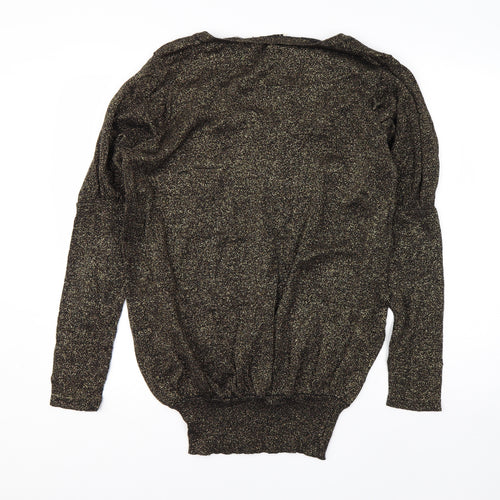 George Womens Gold Round Neck  Cotton Pullover Jumper Size 20