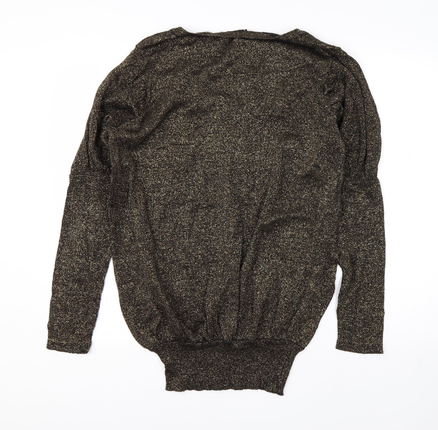 George Womens Gold Round Neck  Cotton Pullover Jumper Size 20