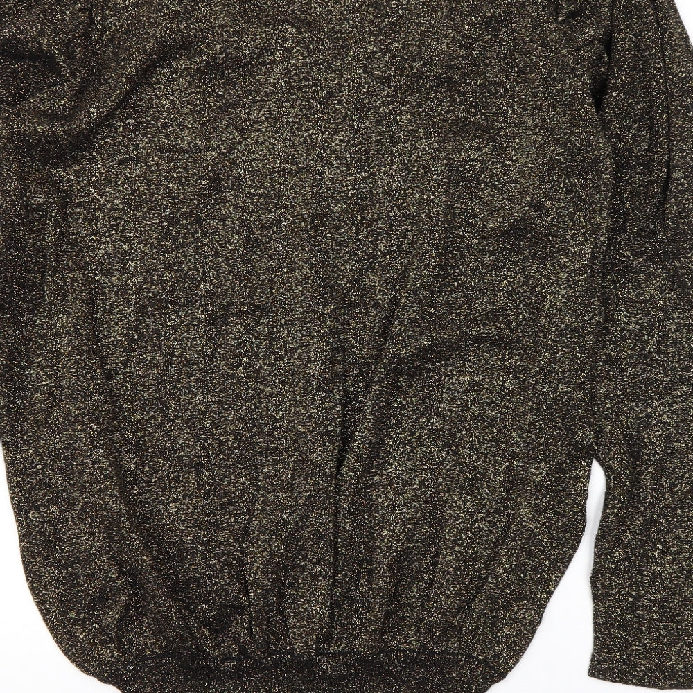 George Womens Gold Round Neck  Cotton Pullover Jumper Size 20