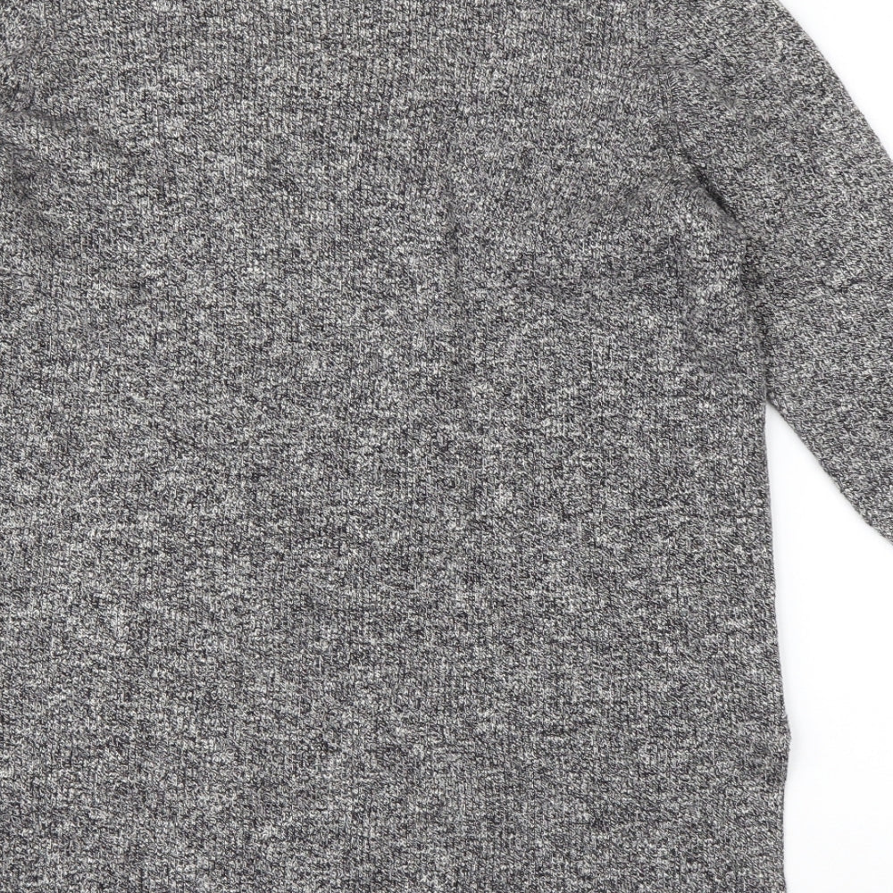 New Look Womens Grey Round Neck  Cotton Pullover Jumper Size 14