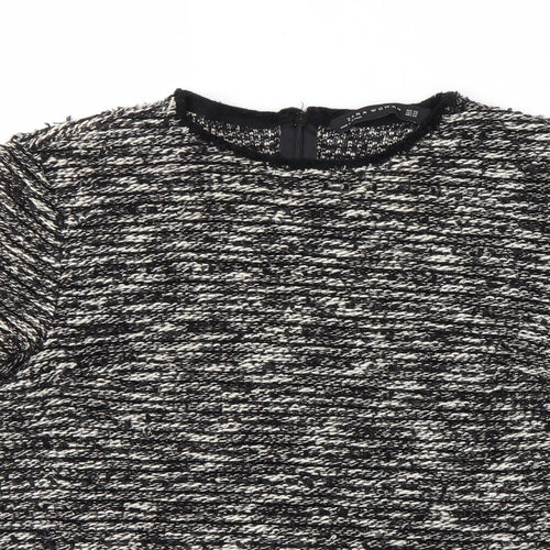 Zara Womens Black Round Neck  Polyester Pullover Jumper Size XS