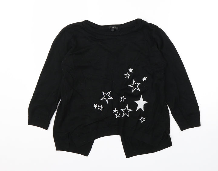 River Island Womens Black Round Neck  Viscose Cardigan Jumper Size 10