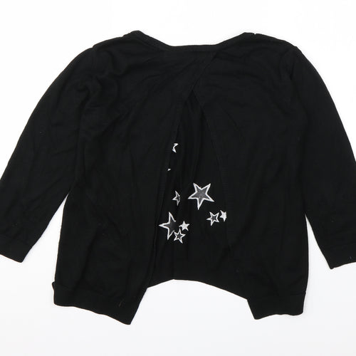 River Island Womens Black Round Neck  Viscose Cardigan Jumper Size 10