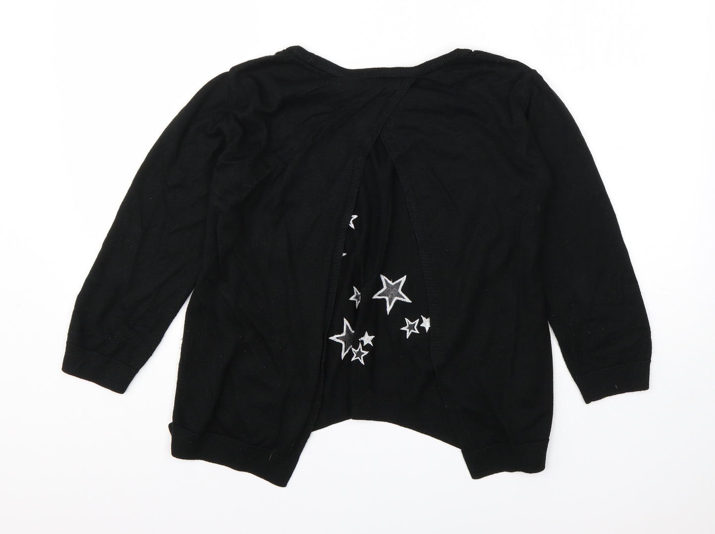 River Island Womens Black Round Neck  Viscose Cardigan Jumper Size 10