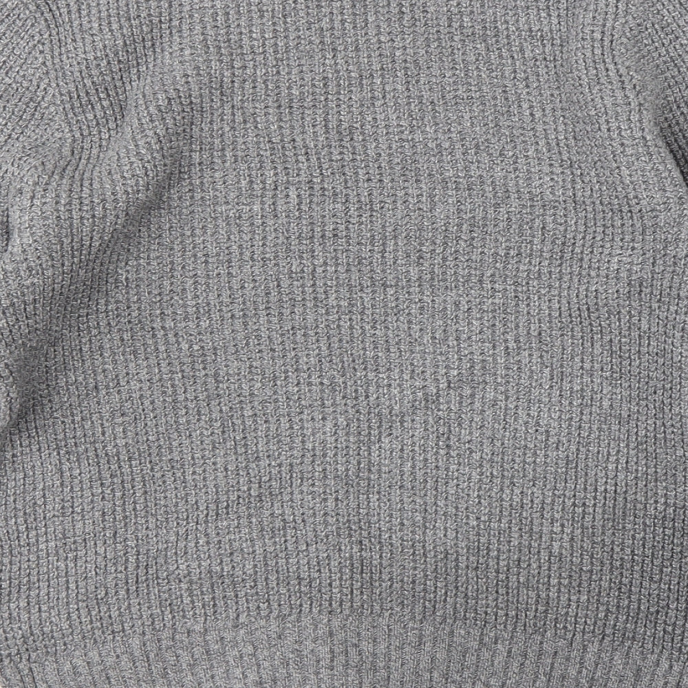 M&S Mens Grey Round Neck  Cotton Pullover Jumper Size M