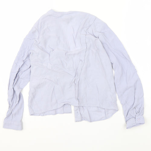 Topshop Womens Purple  Viscose Basic Button-Up Size 6 V-Neck