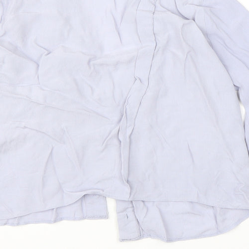 Topshop Womens Purple  Viscose Basic Button-Up Size 6 V-Neck