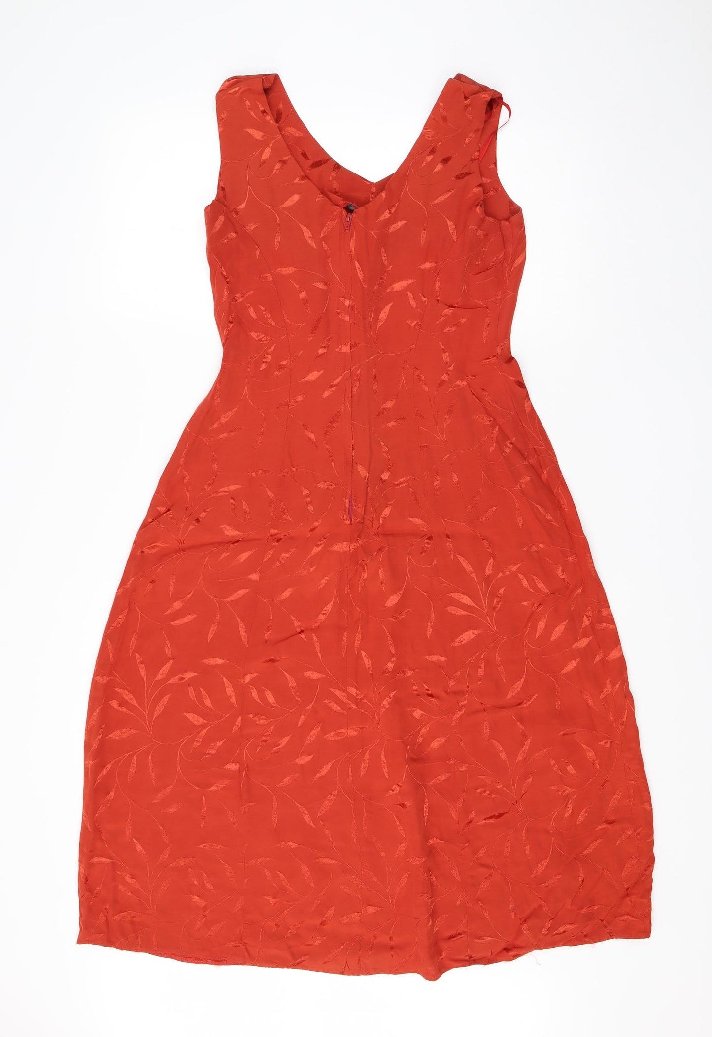 Petites Womens Orange  Viscose A-Line  Size 10  V-Neck