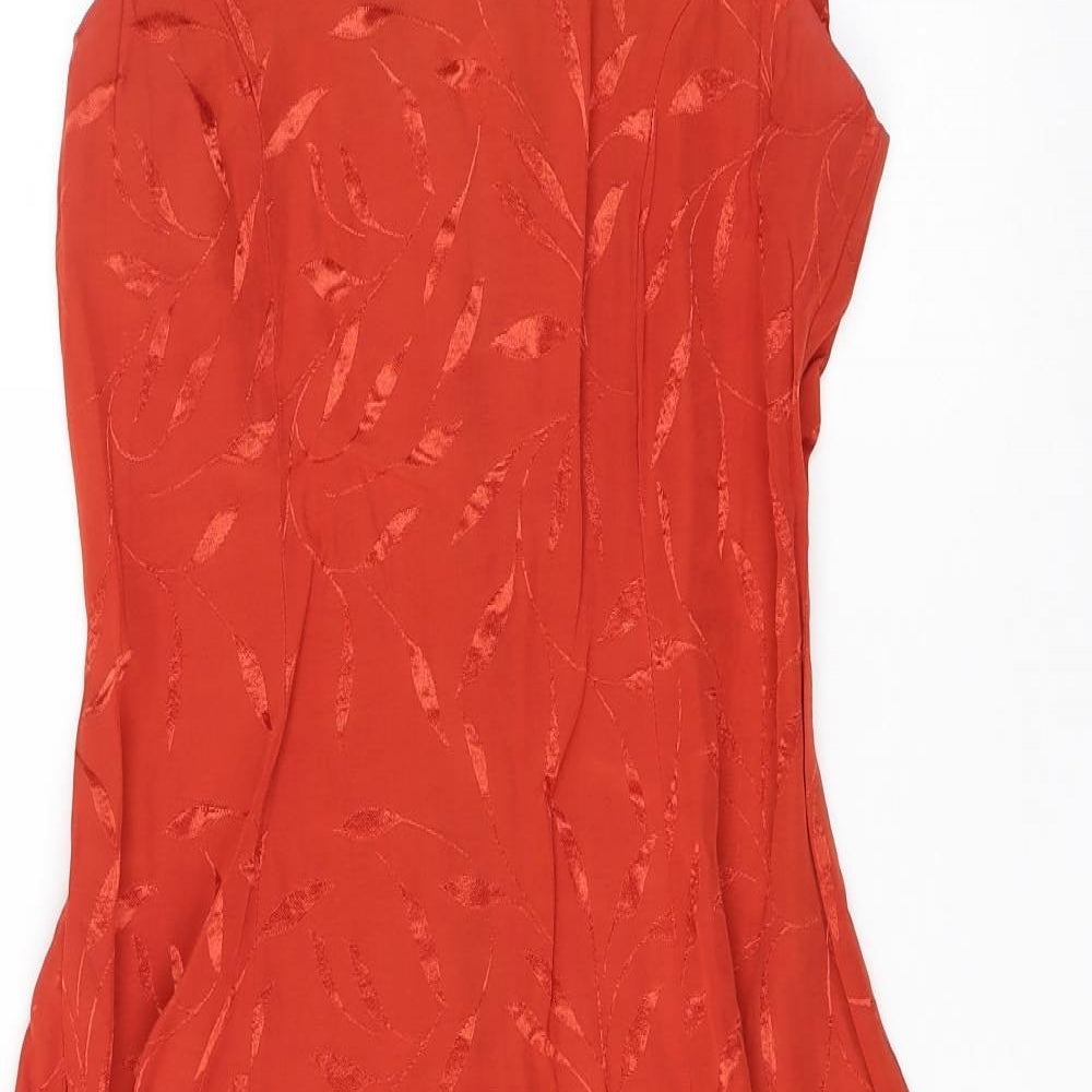 Petites Womens Orange  Viscose A-Line  Size 10  V-Neck
