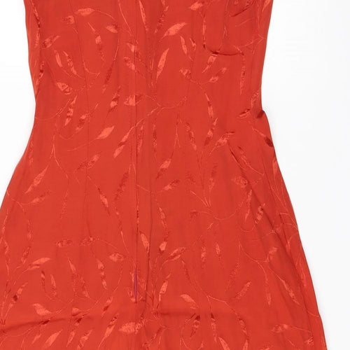 Petites Womens Orange  Viscose A-Line  Size 10  V-Neck