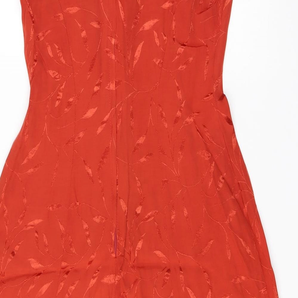 Petites Womens Orange  Viscose A-Line  Size 10  V-Neck