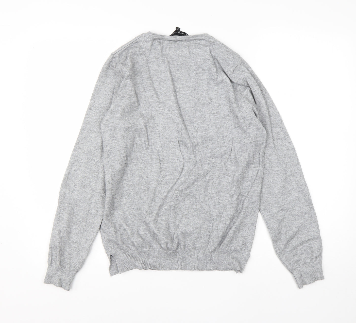 F&F Womens Grey Round Neck  Viscose Pullover Jumper Size 12