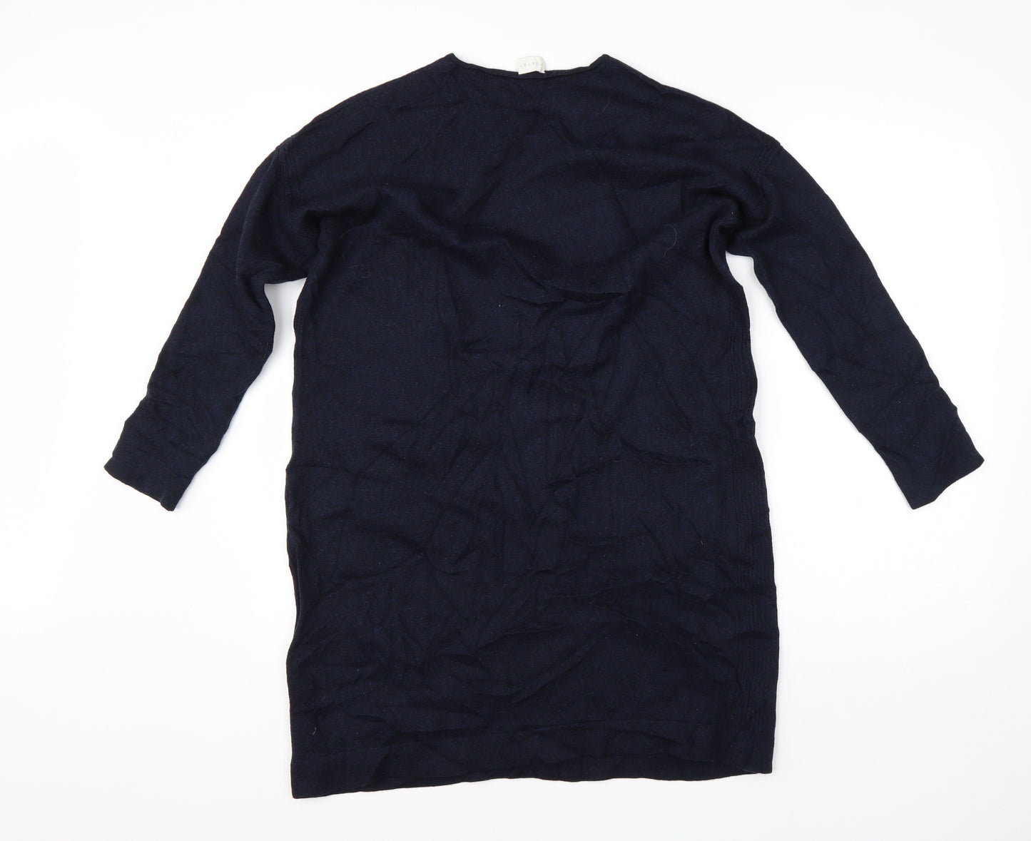 Poetry Womens Blue Round Neck  Wool Pullover Jumper Size 18