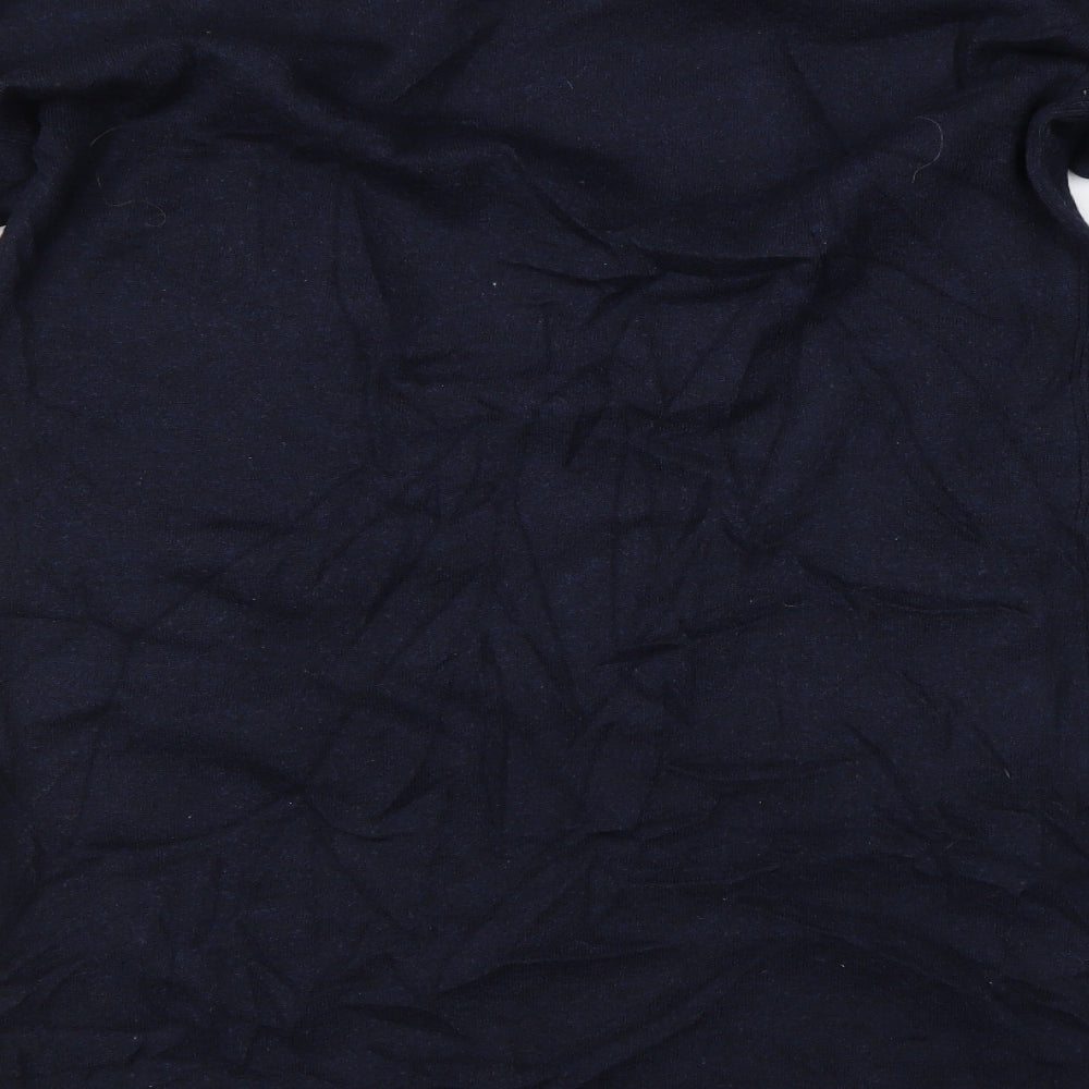 Poetry Womens Blue Round Neck  Wool Pullover Jumper Size 18