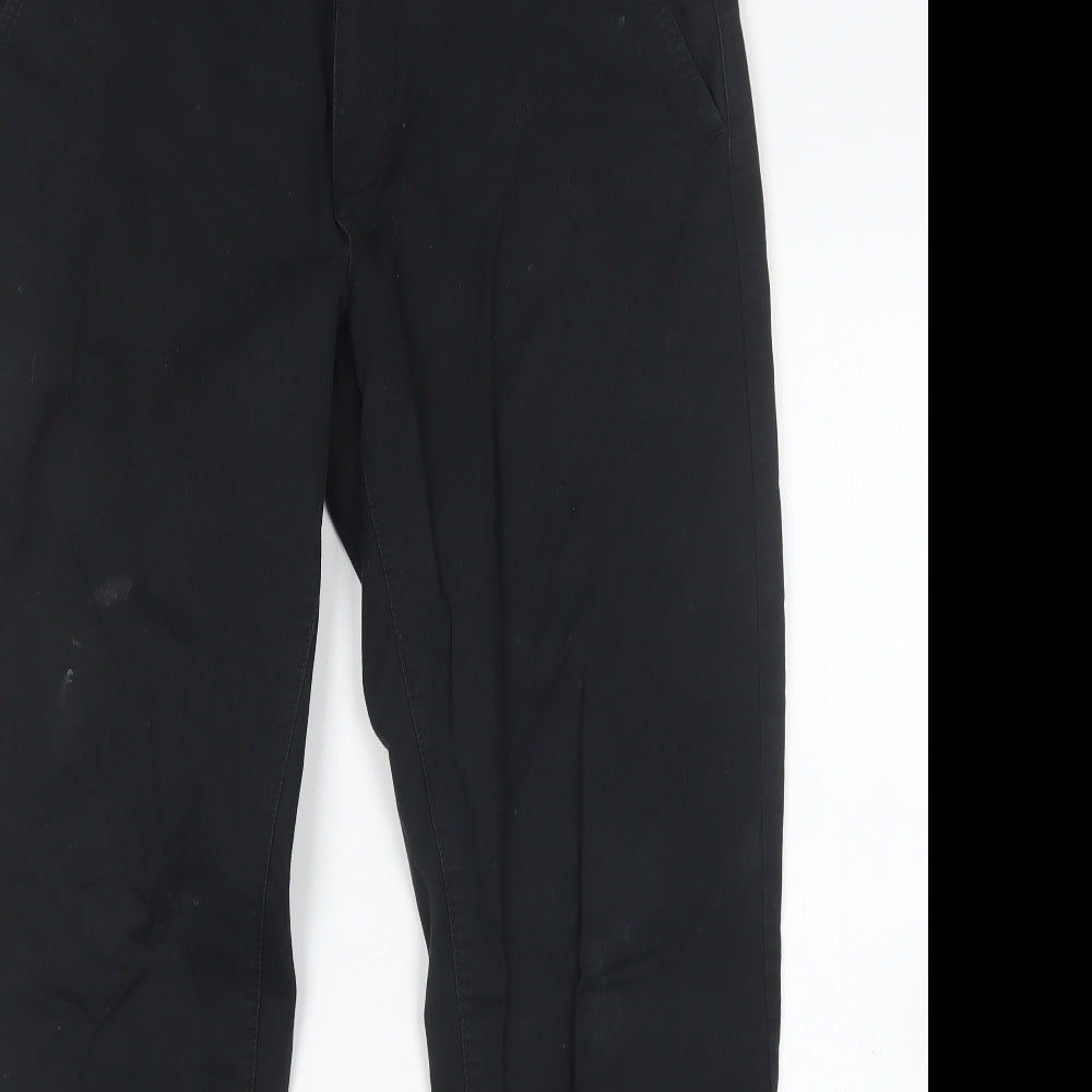 Easy Mens Black  Cotton Chino Trousers Size 34 L30 in Regular