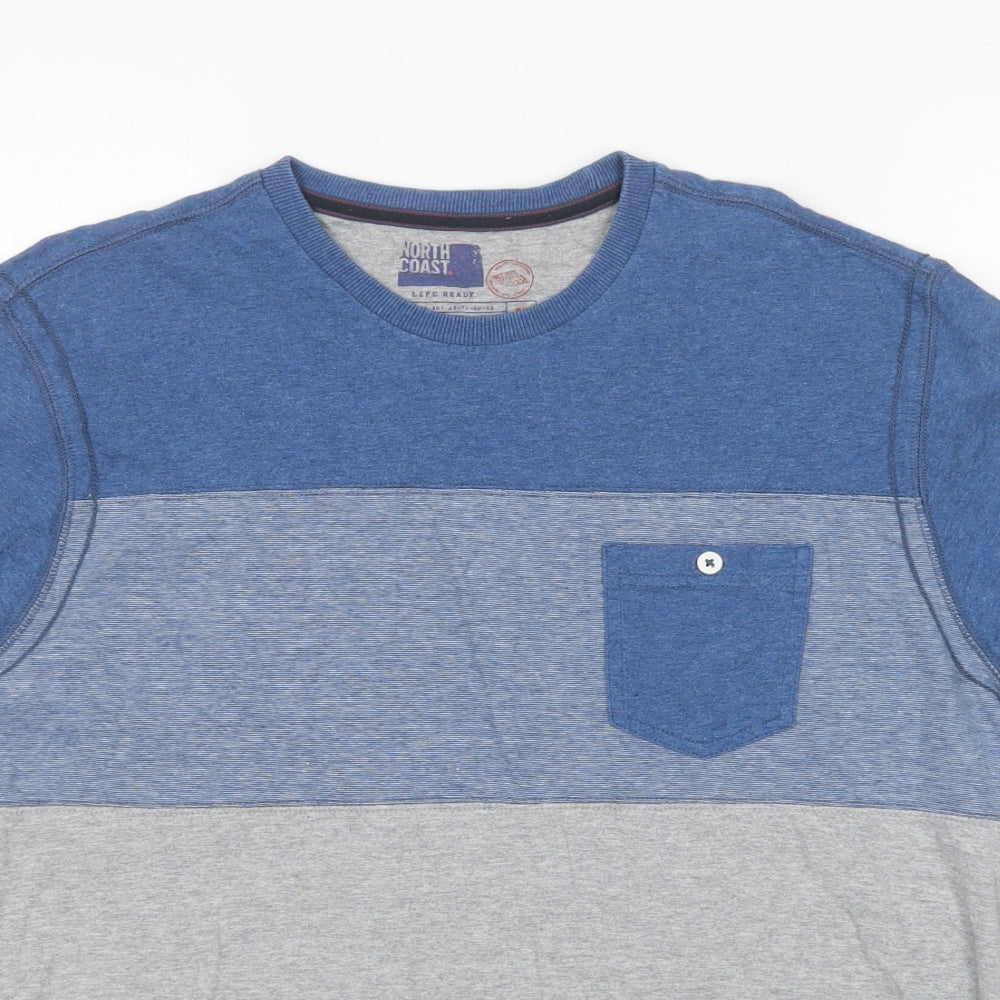 M&S Mens Multicoloured  Cotton  T-Shirt Size M Round Neck