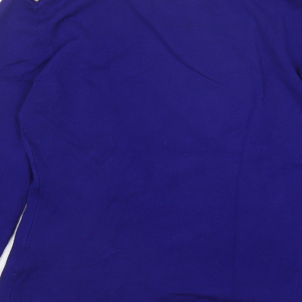 Darling  Womens Blue Round Neck  Viscose Pullover Jumper Size M