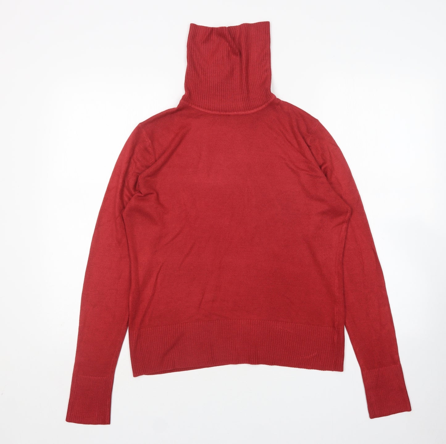 NEXT Womens Red Roll Neck  Acrylic Pullover Jumper Size 14