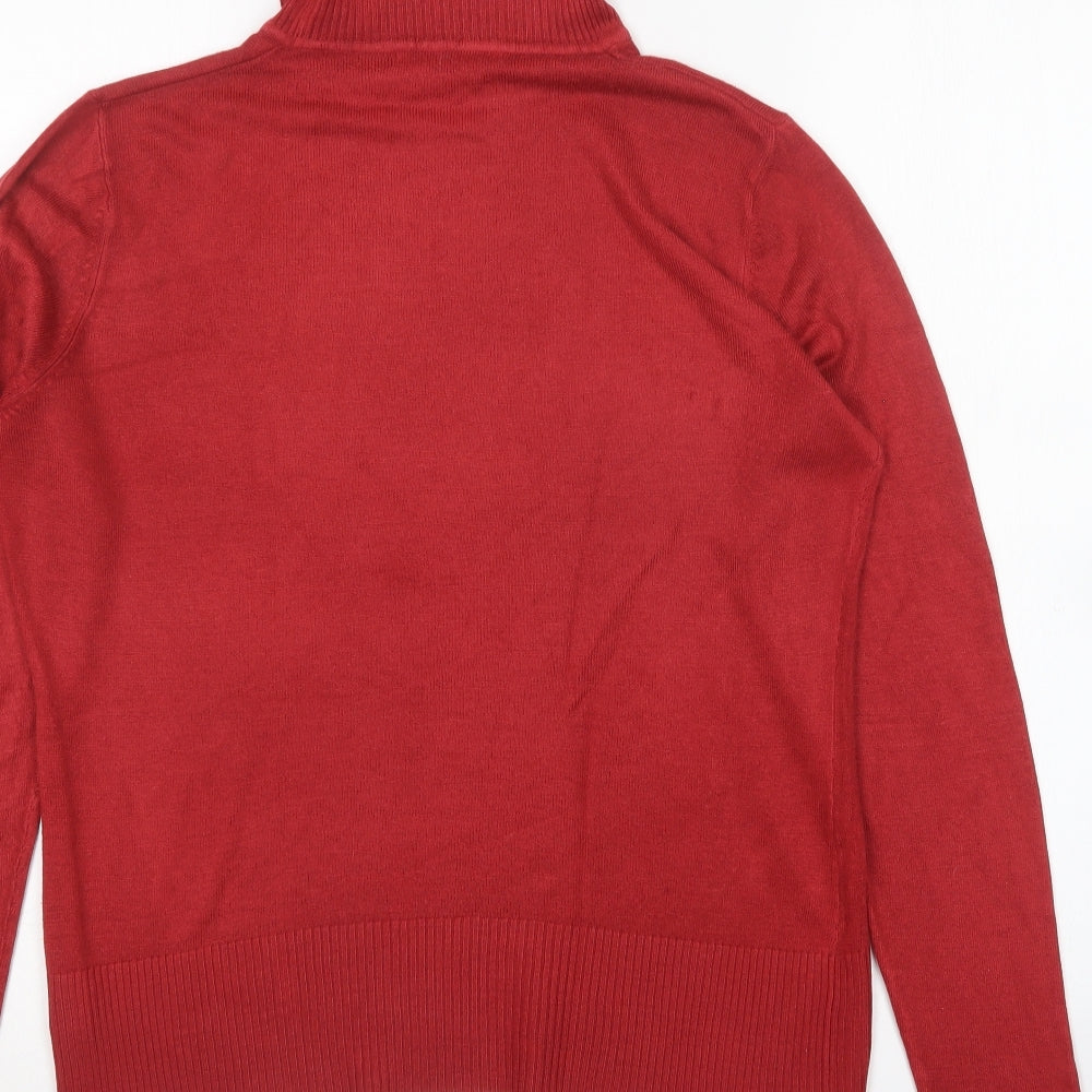 NEXT Womens Red Roll Neck  Acrylic Pullover Jumper Size 14