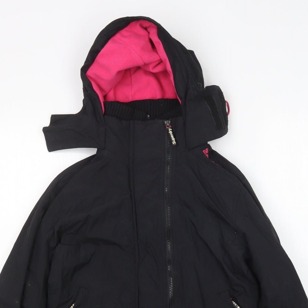 Superdry Womens Black   Rain Coat Coat Size S