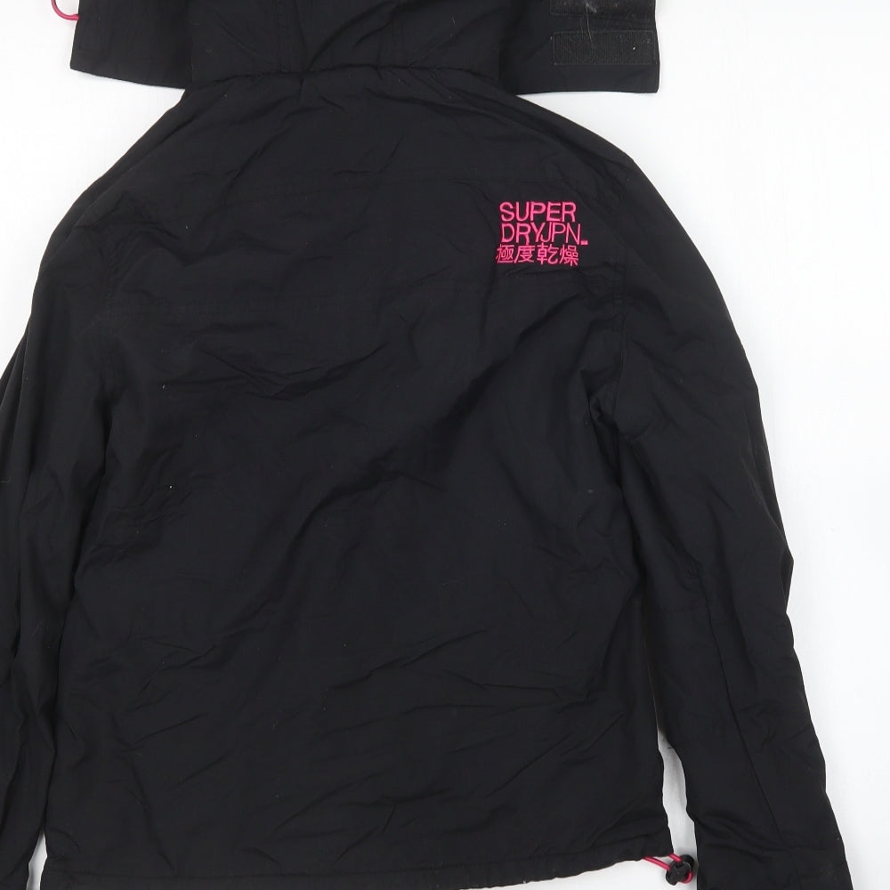 Superdry Womens Black   Rain Coat Coat Size S