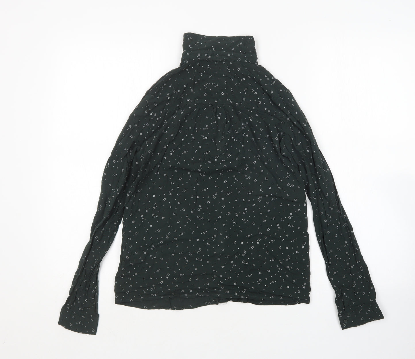 Pull & Bear Womens Green  Viscose Basic Button-Up Size XS Collared