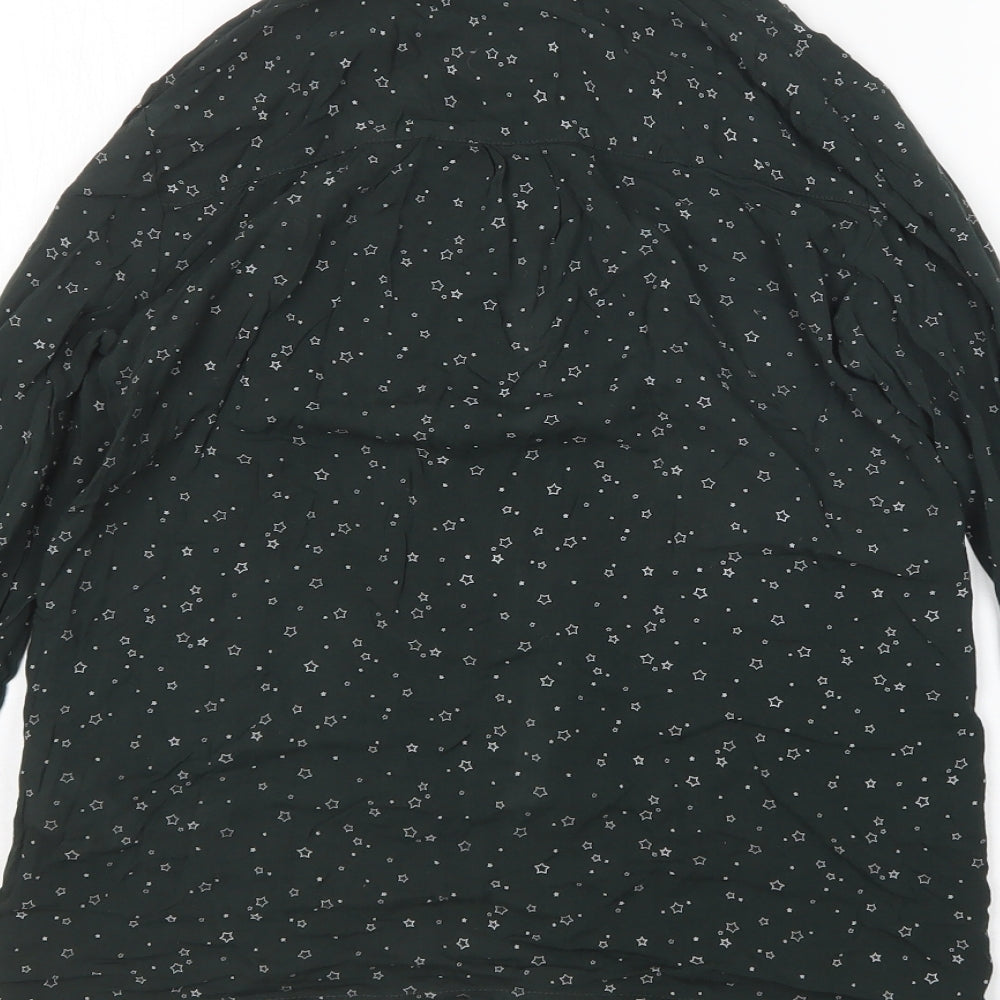 Pull & Bear Womens Green  Viscose Basic Button-Up Size XS Collared