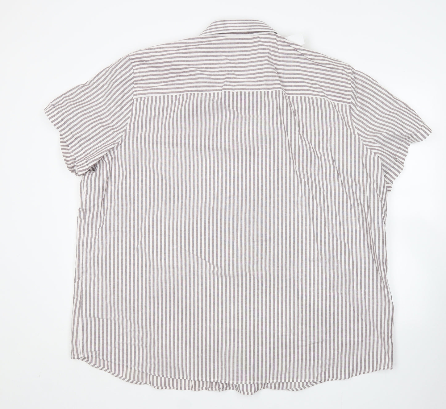 Jacemo Mens Multicoloured Striped Cotton  Button-Up Size 3XL Collared