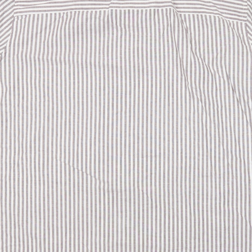 Jacemo Mens Multicoloured Striped Cotton  Button-Up Size 3XL Collared