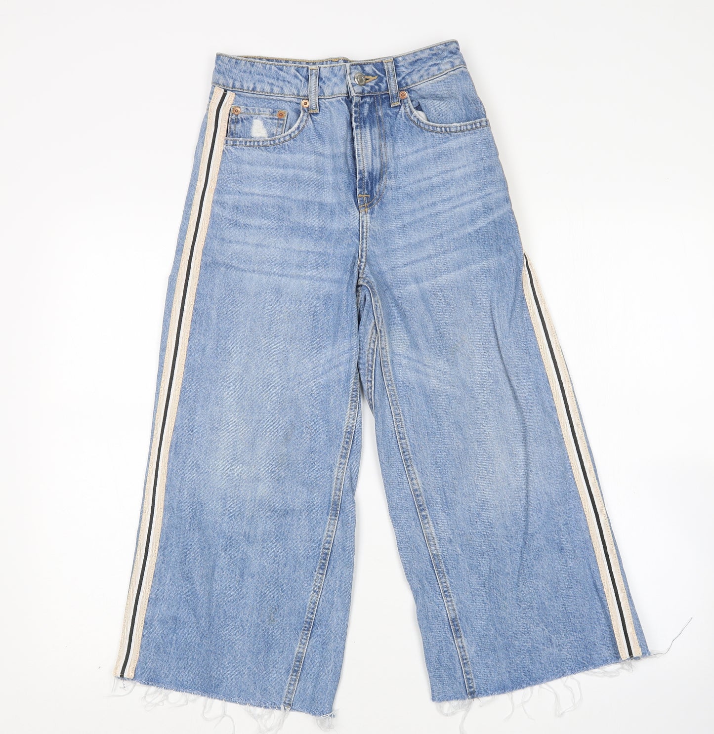Topshop Womens Blue  Cotton Cropped Jeans Size 26 in L21 in Regular