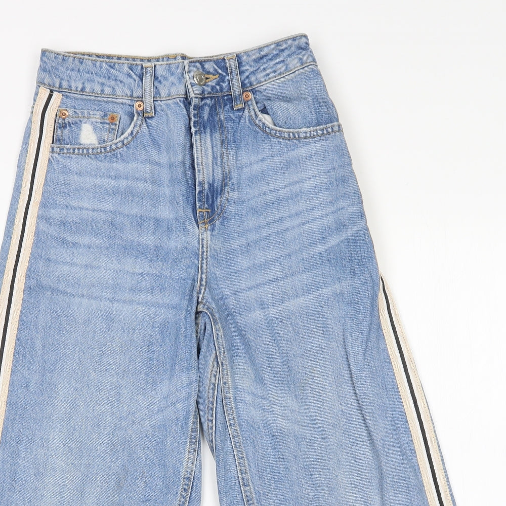 Topshop Womens Blue  Cotton Cropped Jeans Size 26 in L21 in Regular