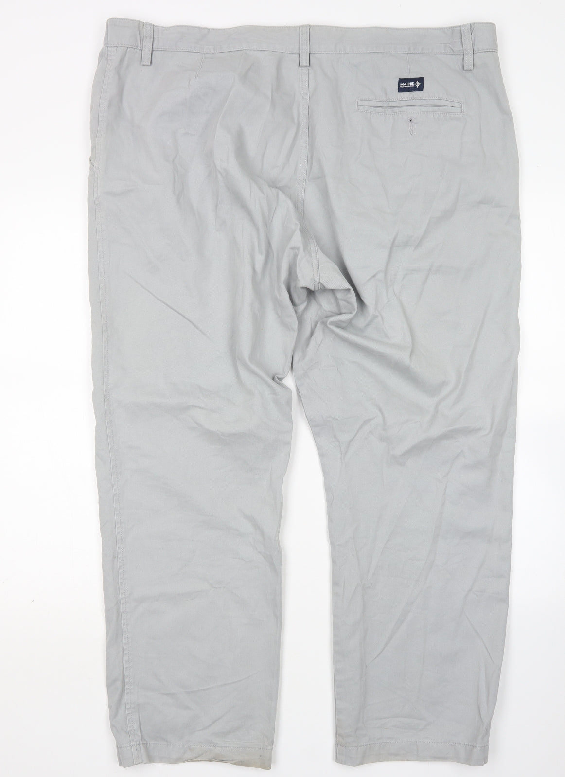 Maine Mens Grey  Cotton Chino Trousers Size 44 L29 in Regular