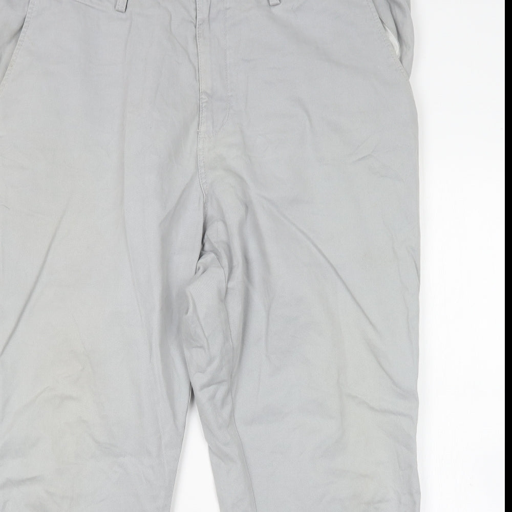 Maine Mens Grey  Cotton Chino Trousers Size 44 L29 in Regular