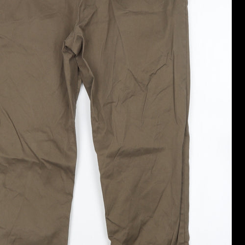 M&S Mens Green  Cotton Chino Trousers Size 42 L29 in Regular