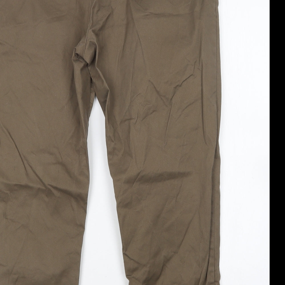 M&S Mens Green  Cotton Chino Trousers Size 42 L29 in Regular