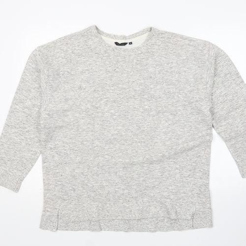 New Look Womens Grey Round Neck  Cotton Pullover Jumper Size 16