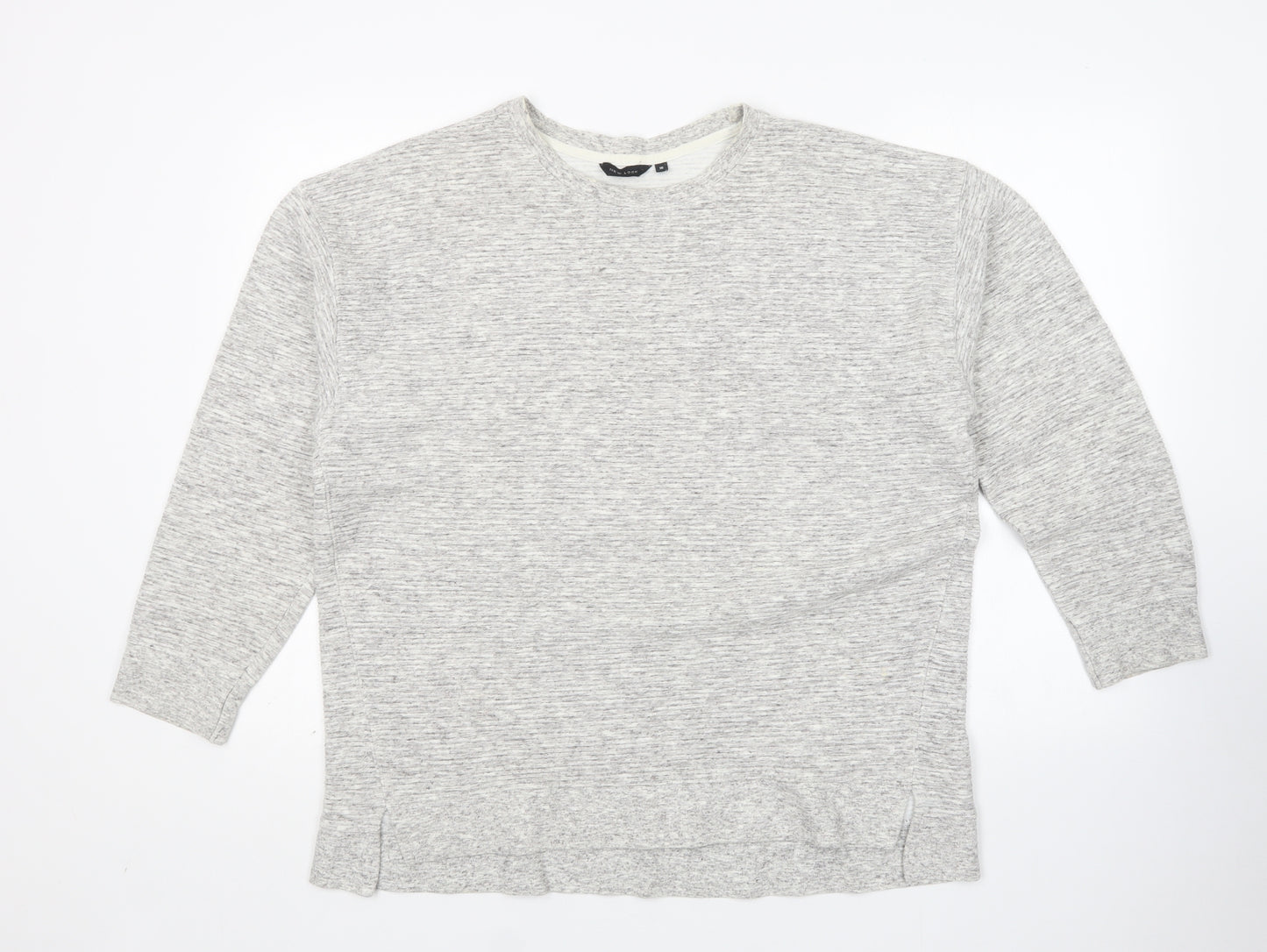 New Look Womens Grey Round Neck  Cotton Pullover Jumper Size 16