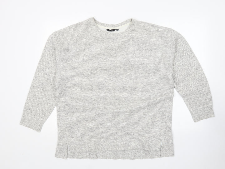 New Look Womens Grey Round Neck  Cotton Pullover Jumper Size 16