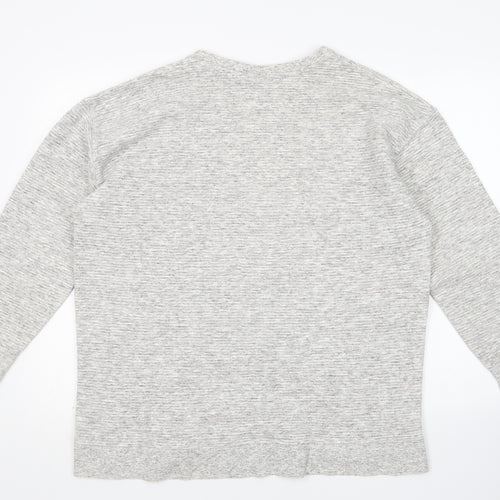 New Look Womens Grey Round Neck  Cotton Pullover Jumper Size 16