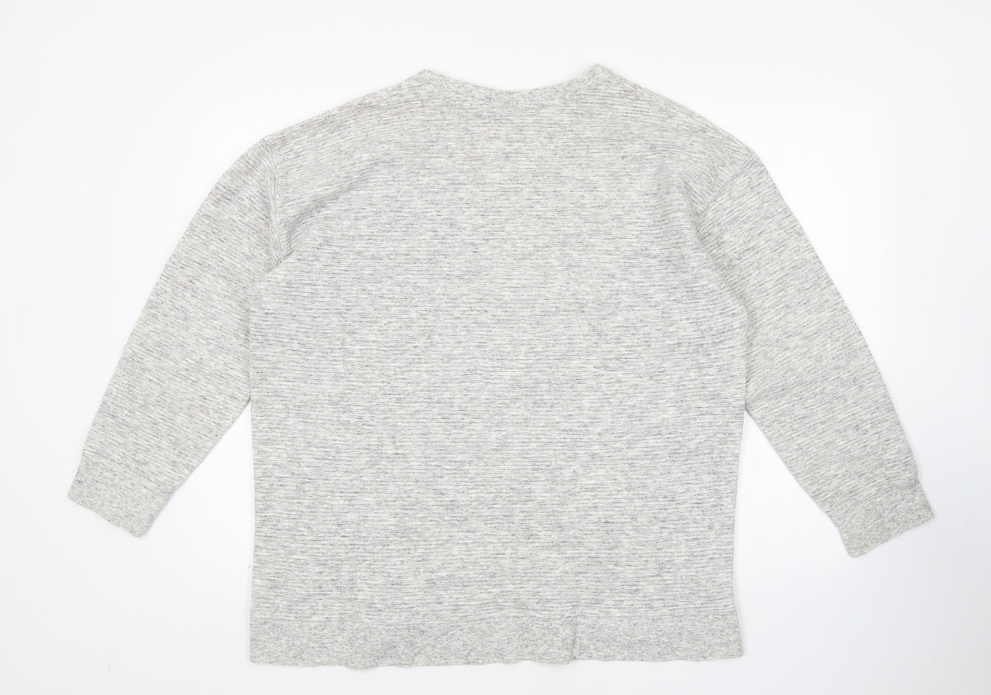 New Look Womens Grey Round Neck  Cotton Pullover Jumper Size 16