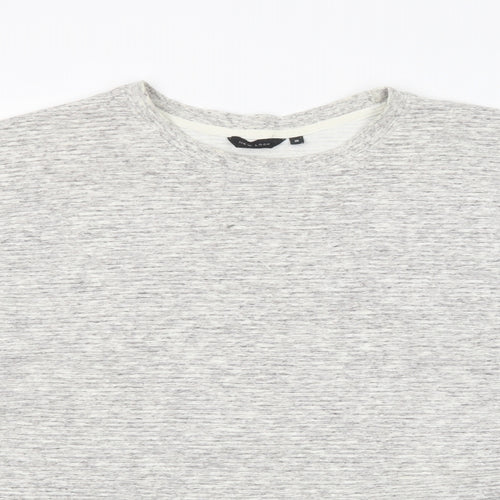 New Look Womens Grey Round Neck  Cotton Pullover Jumper Size 16