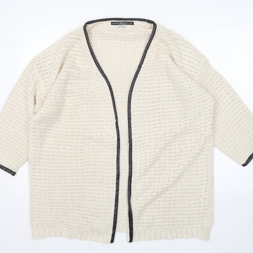 Venca Womens Beige V-Neck  Acrylic Cardigan Jumper Size 18
