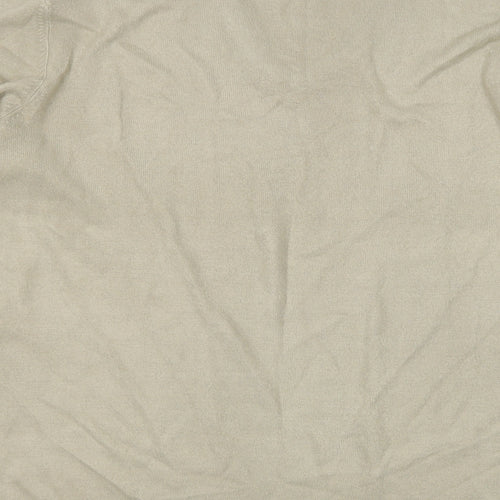 M&S Mens Beige V-Neck  Acrylic Pullover Jumper Size L