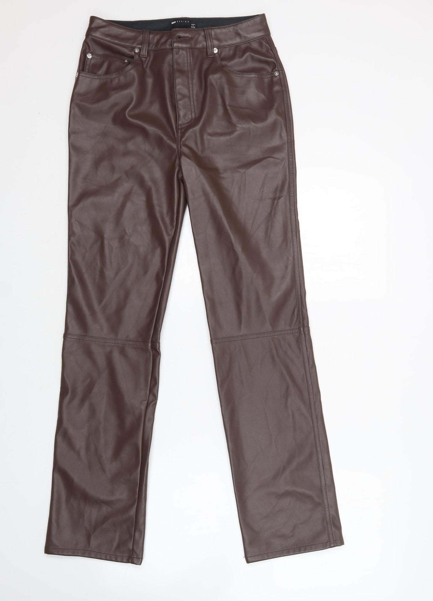 ASOS Womens Brown  Polyurethane Trousers  Size 10 L30 in Regular