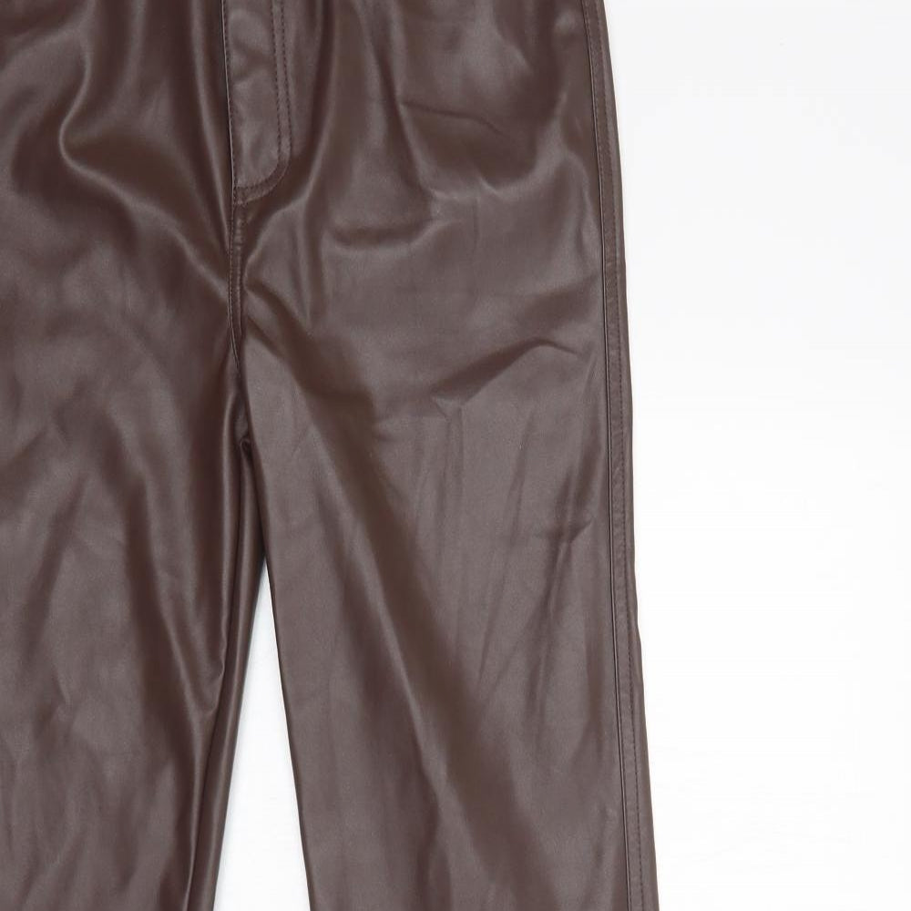 ASOS Womens Brown  Polyurethane Trousers  Size 10 L30 in Regular