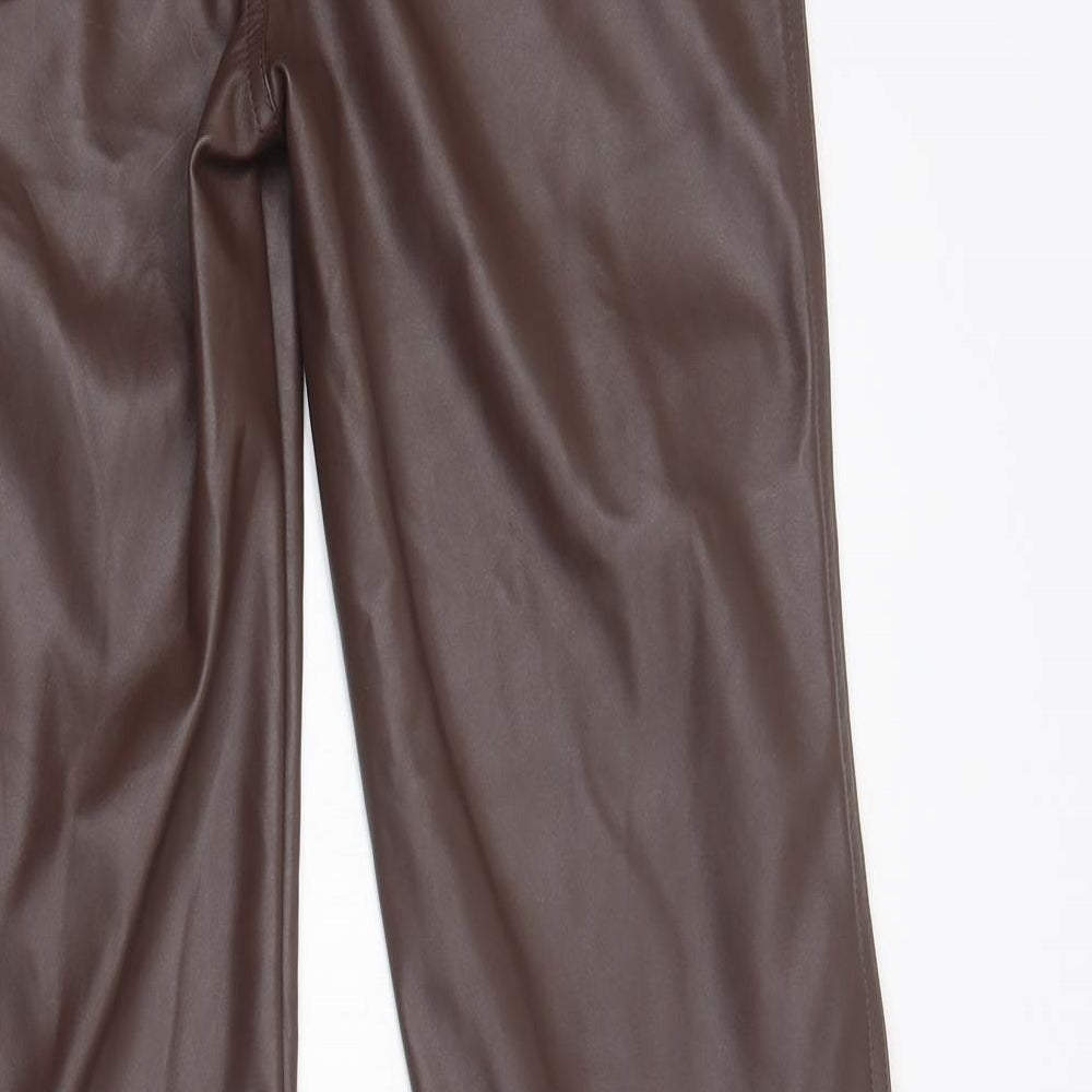ASOS Womens Brown  Polyurethane Trousers  Size 10 L30 in Regular