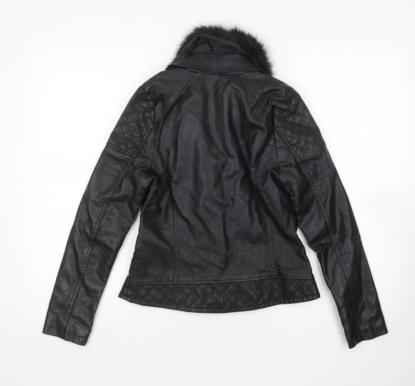 George Girls Black   Biker Jacket Size 11-12 Years