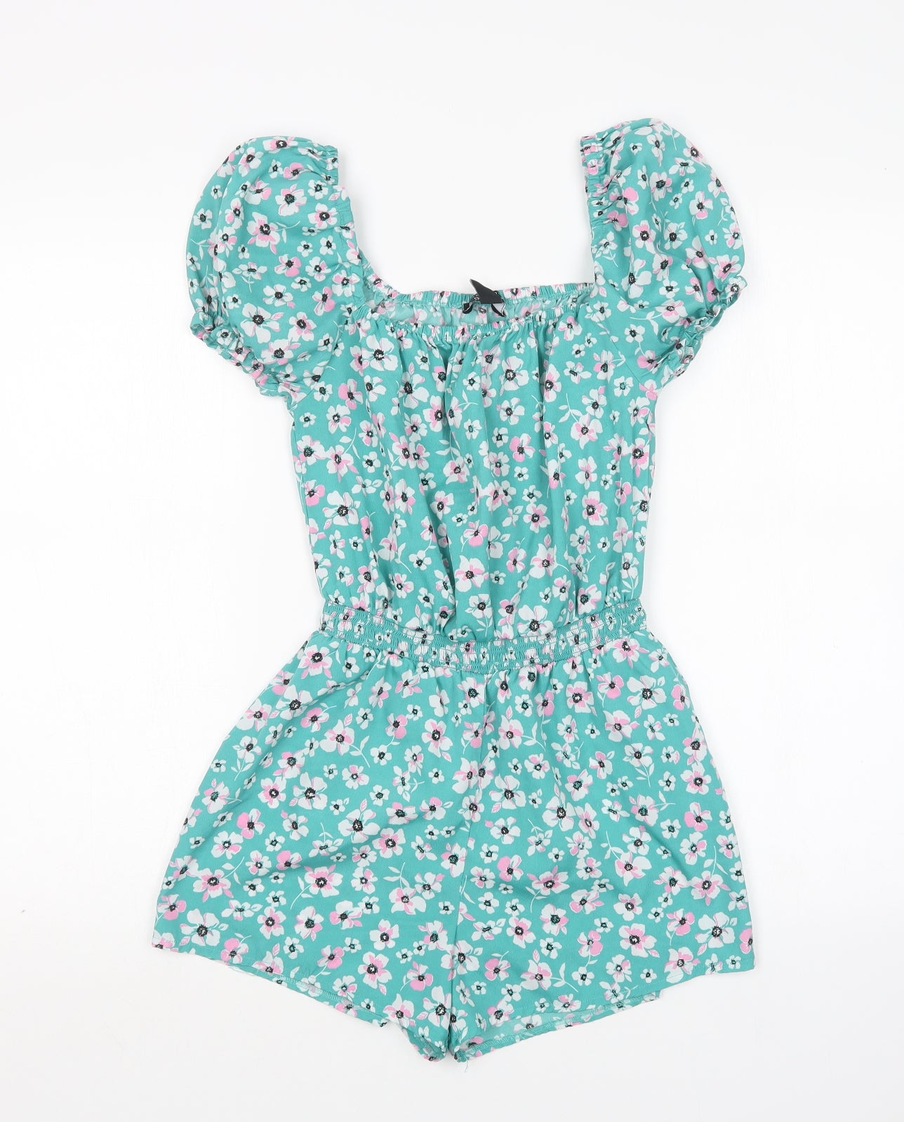 New Look Girls Multicoloured Floral Polyester Playsuit One-Piece Size 13 Years