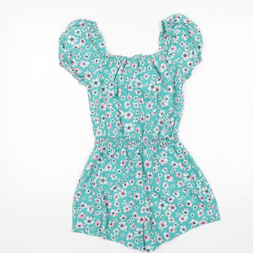 New Look Girls Multicoloured Floral Polyester Playsuit One-Piece Size 13 Years